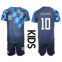 Dječji Nogometni Dres Hrvatska Luka Modric #10 Gostujuci SP 2022 Kratak Rukav (+ Kratke hlače)